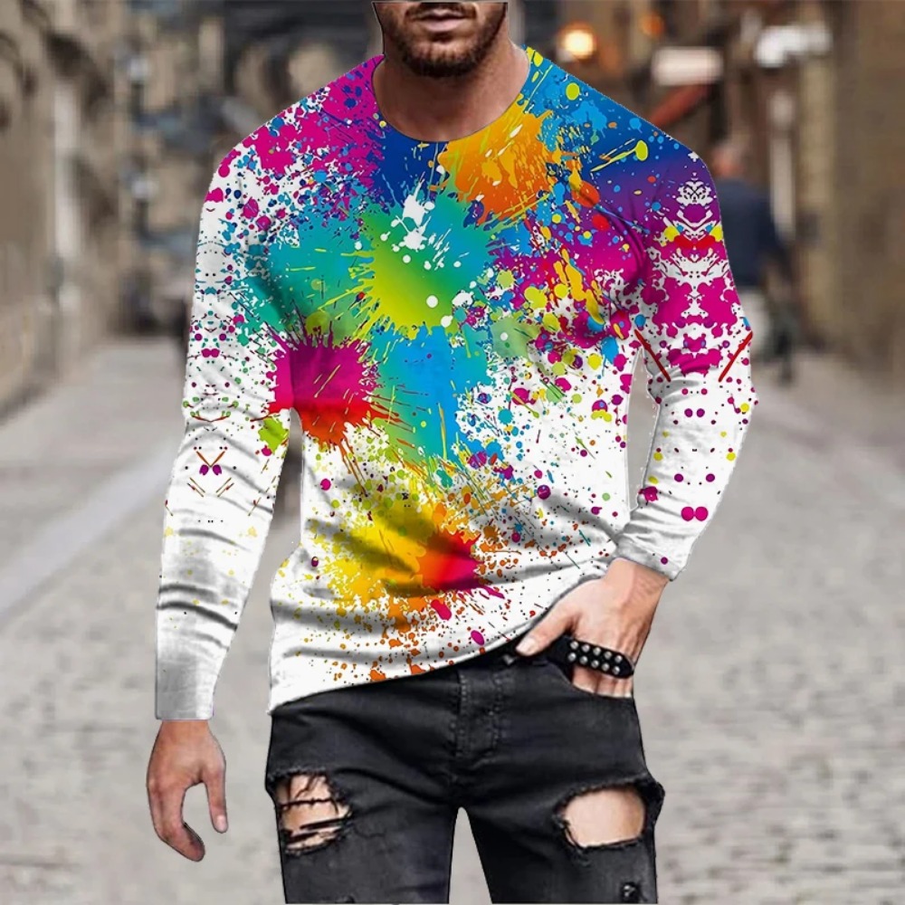 Men'S Fashion T Shirts - Męska koszulka z długim rękawem z