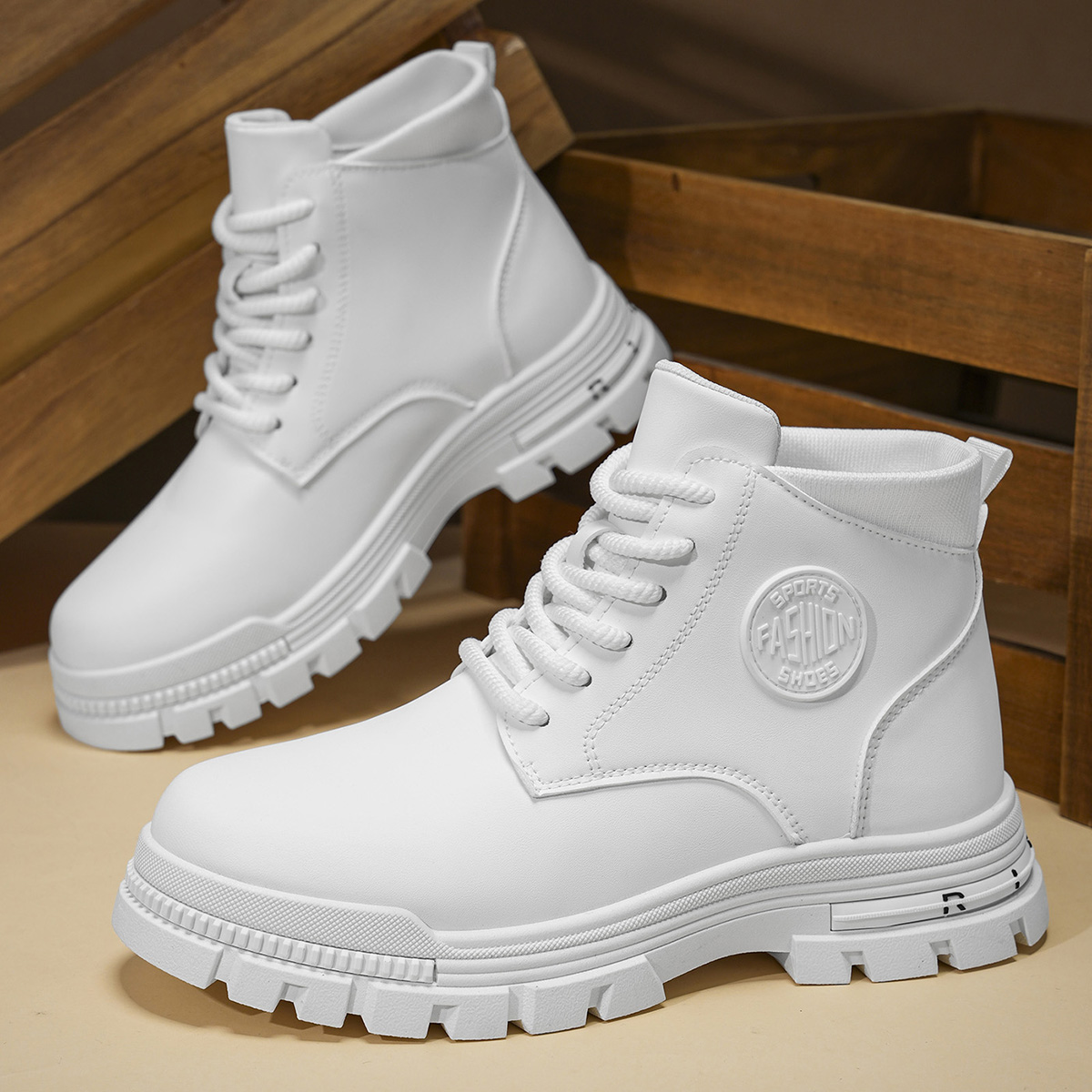 Men'S Fashion For 45 Years Old - Męskie modne całoroczne białe buty motocyklowe