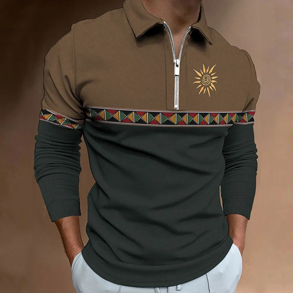 Men'S Fashion Golf Clothing - Męskie koszulki polo Retro Color Blocking