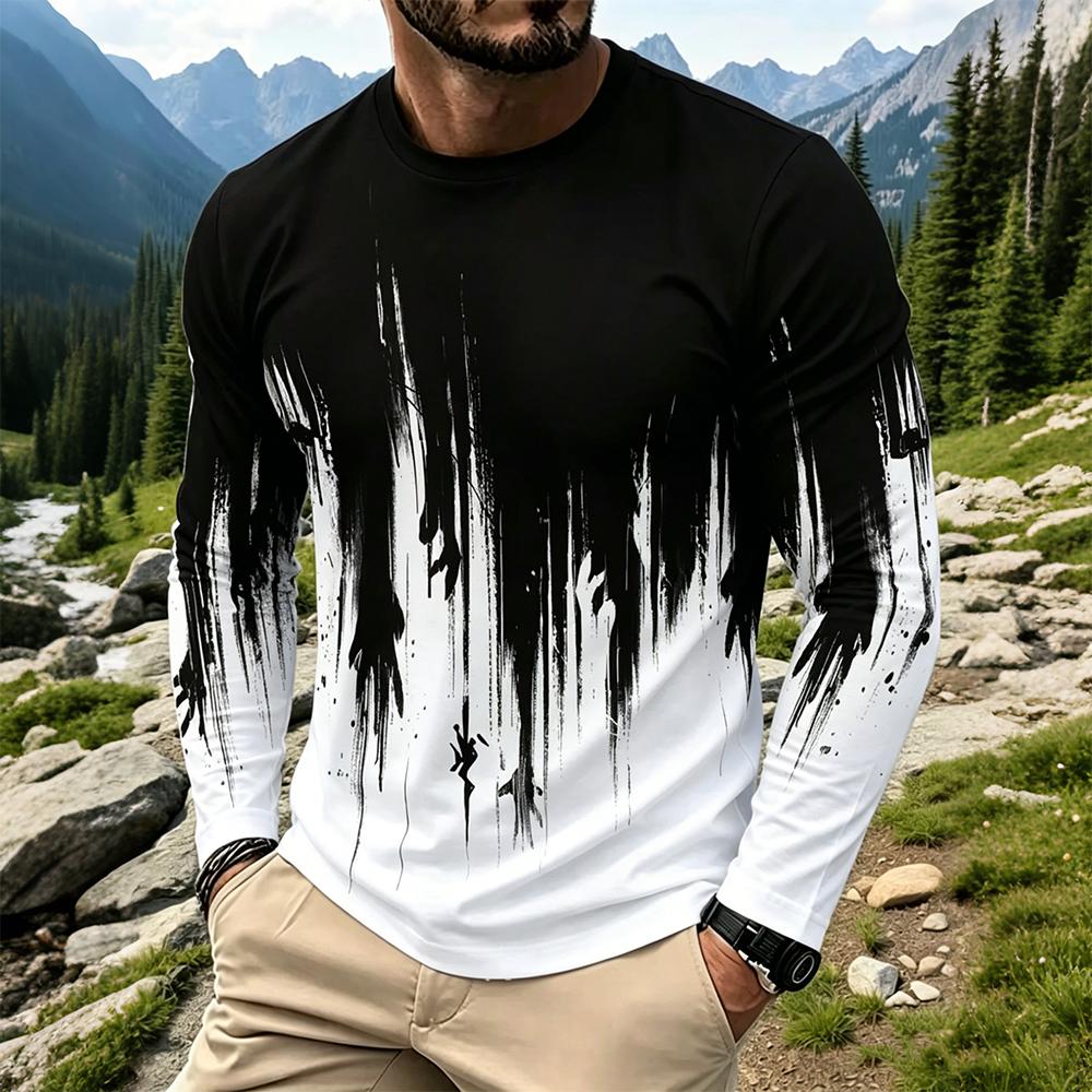 Men'S Fashion T Shirts - Męska koszulka z długim rękawem z