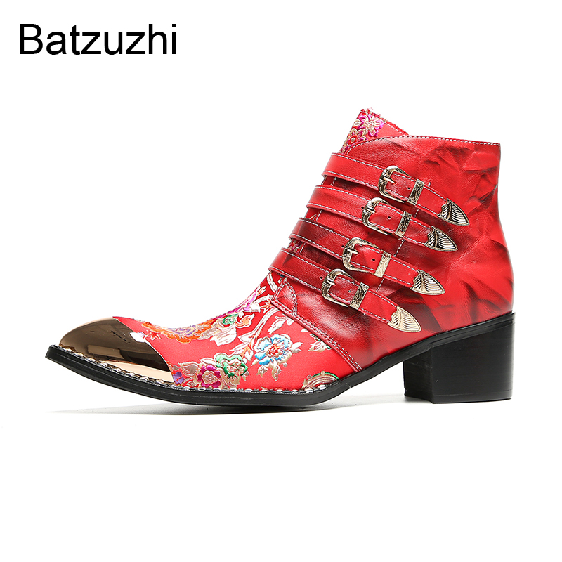 Batzuzhi – czerwone męskie but – Men'S Fashion For Wedding recenzja i cena