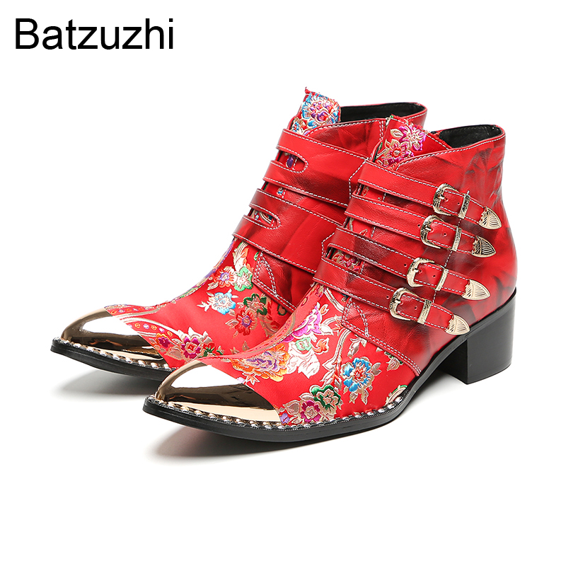 Batzuzhi – czerwone męskie but – Men'S Fashion For Wedding recenzja i cena
