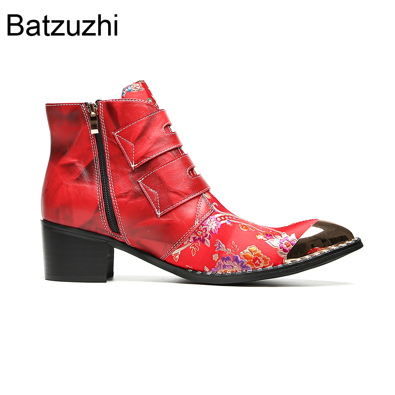 Batzuzhi – czerwone męskie but – Men'S Fashion For Wedding recenzja i cena