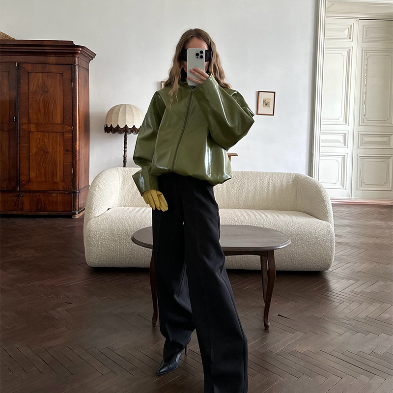 Modna Zielona Krótka Skórzana  – Mens Fashion Autumn 2025 recenzja i cena