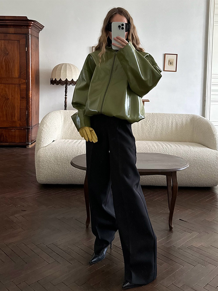 Modna Zielona Krótka Skórzana  – Mens Fashion Autumn 2025 recenzja i cena