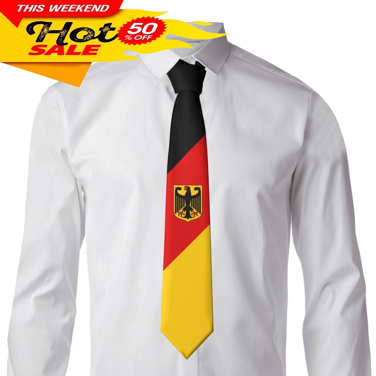 Krawat z flagą Niemiec, emblem – Men'S Fashion For Wedding recenzja i cena